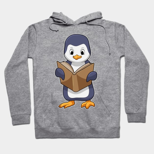 Penguin as Nerd with Book Hoodie by Markus Schnabel